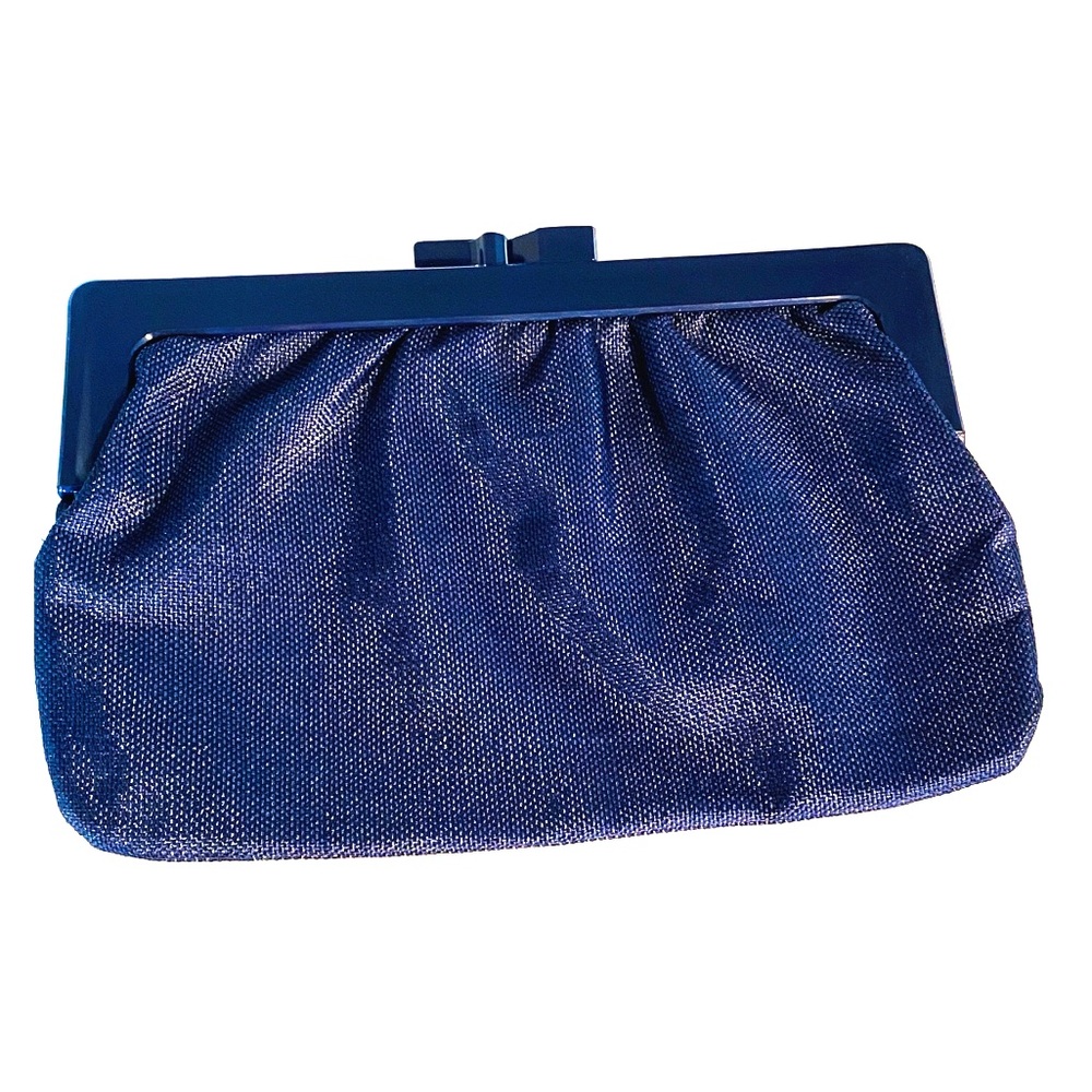 Vintage Clutch, Italian Made,  Navy Woven